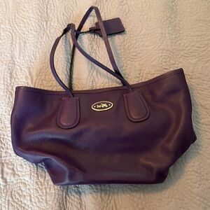 Coach Deep Purple Leather Tote